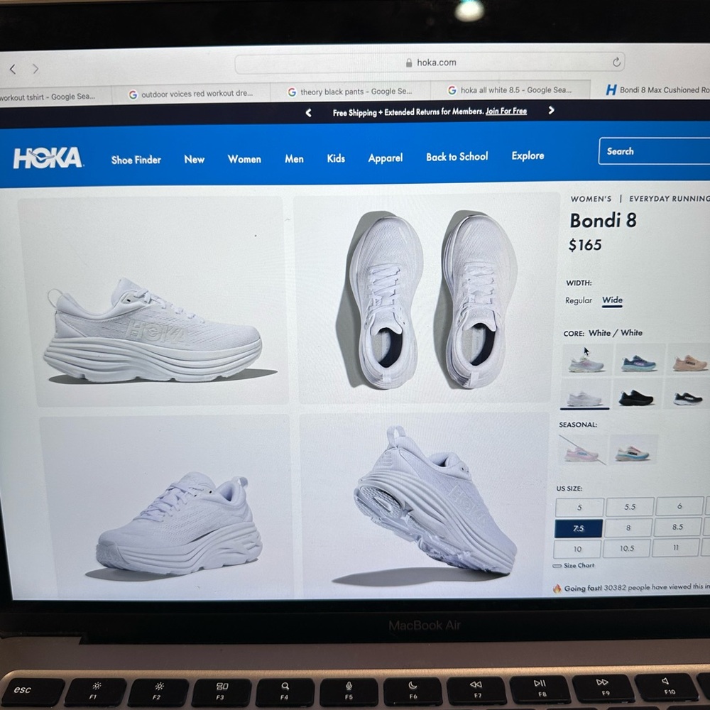 Hoka Bondi 8.5 Women’s White